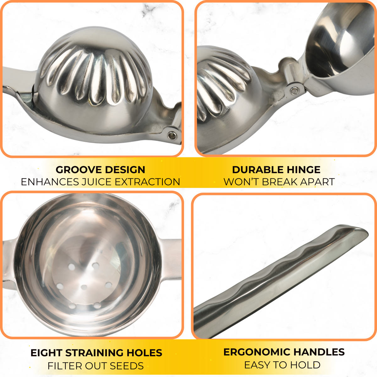 Valtify Stainless Steel Lemon Squeezer - Large