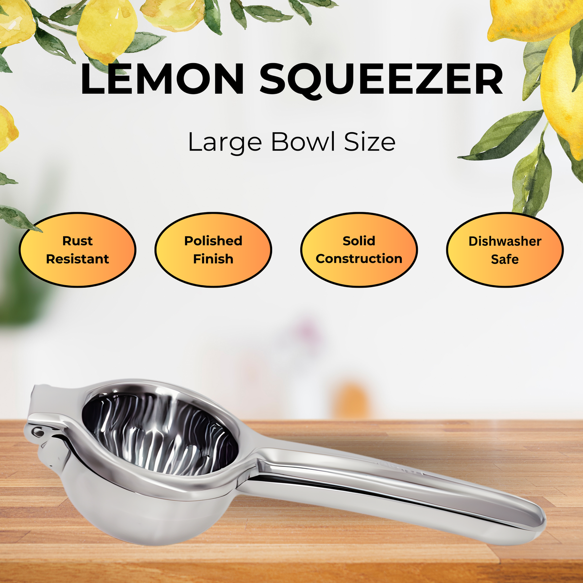 Valtify Stainless Steel Lemon Squeezer - Large